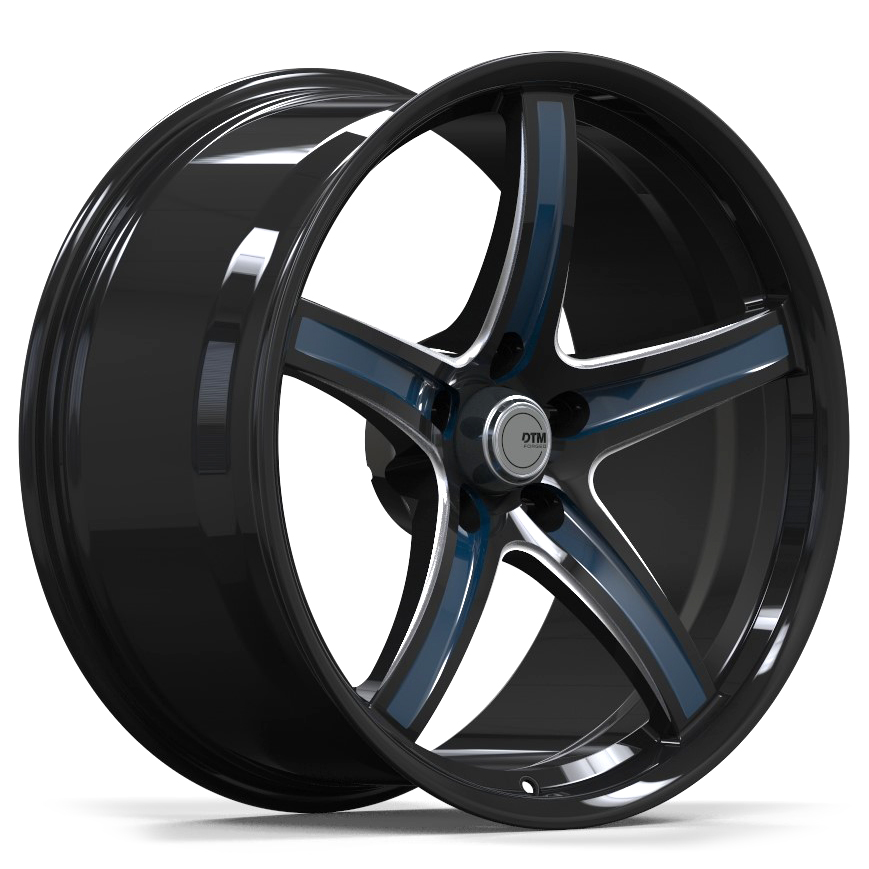 F25 – GLOSS BLACK MILLED WITH BLUE INLAY