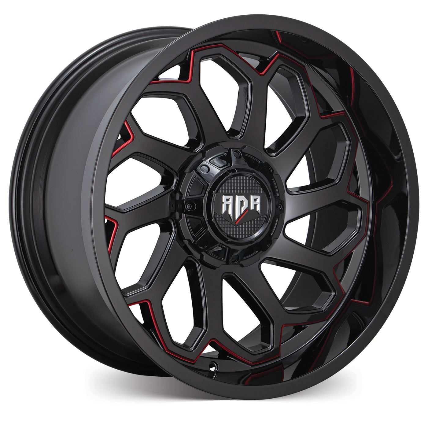 RD53 - Gloss Black w/Red Milled Spoke Edge thumbnail