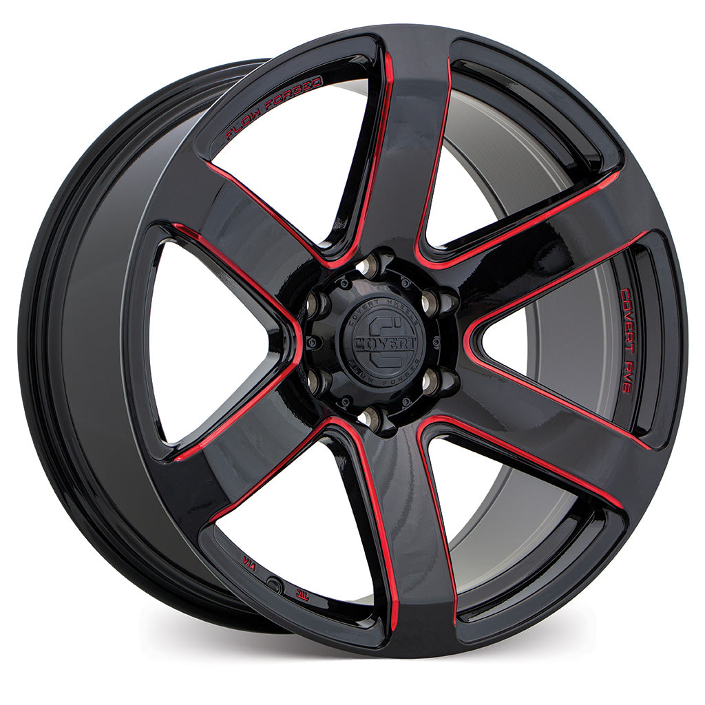 RV6 – Gloss Black w/Milled Spokes & Red Tint