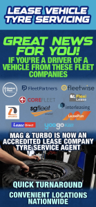 If you're a driver of a vehicle from these fleet companies: Custom Fleet, Fleet Partners, Fleetwise, Core Fleet, Flexi Lease, Driveline, SG Fleet, Interleasing. Lease Direct, Yoogo Fleet. Mag & Turbo is now an accredited lease company tyre service agent. Quick Turnaround Convenient Locations Nationwide. 